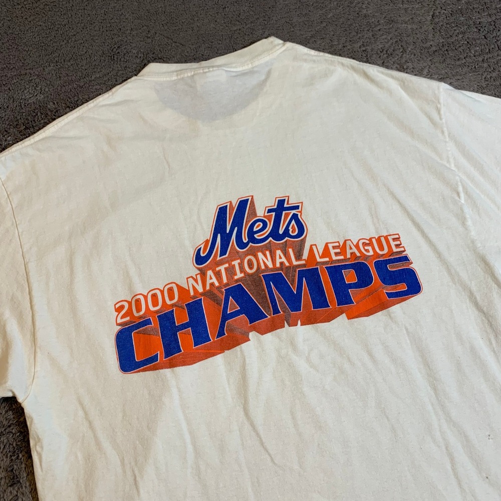 Vintage NY Mets 2000 National League Champs T-Shirt White XL Graphic